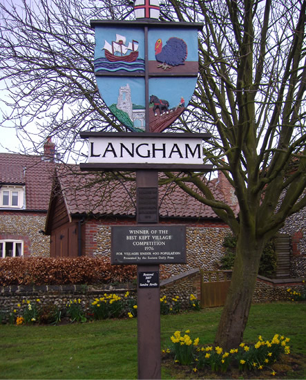 A photo of Langham village sign